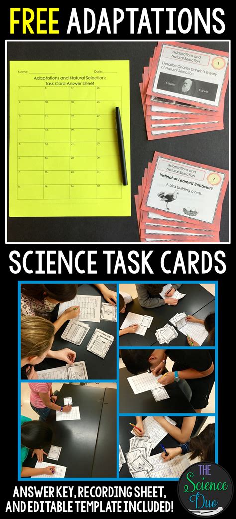 science task cards for middle school